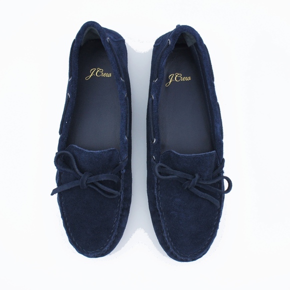 New JCREW Navy Driving Moccasins in Suede - Picture 2 of 5